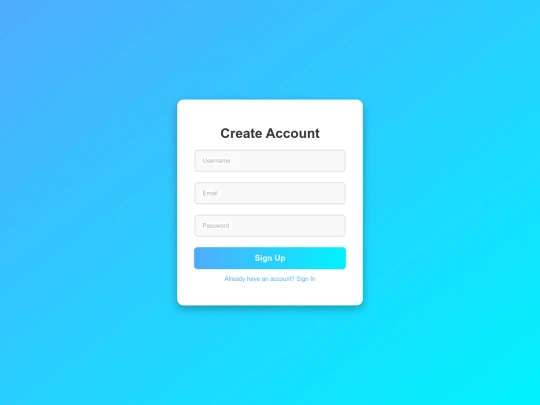 Signup screenshot