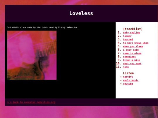 mbv/loveless/album screenshot
