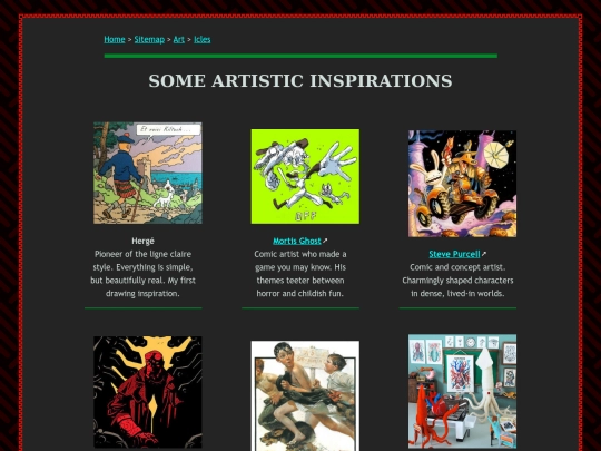 art/icles/artists screenshot