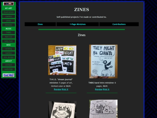 art/zines screenshot