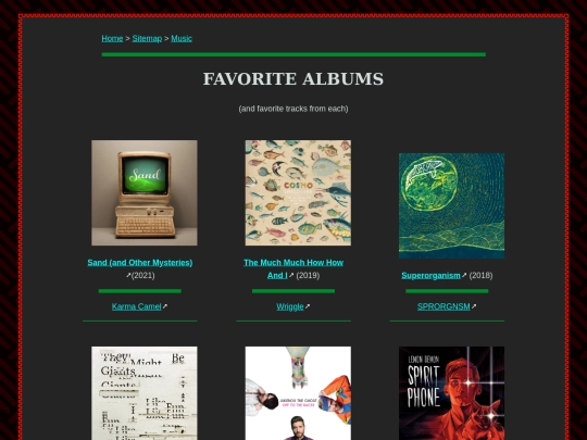 music/albums screenshot
