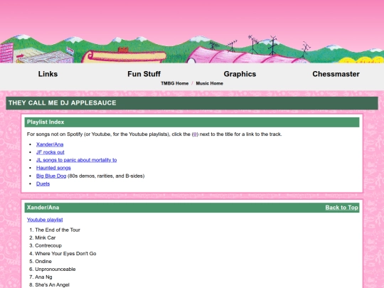music/tmbg/playlists screenshot
