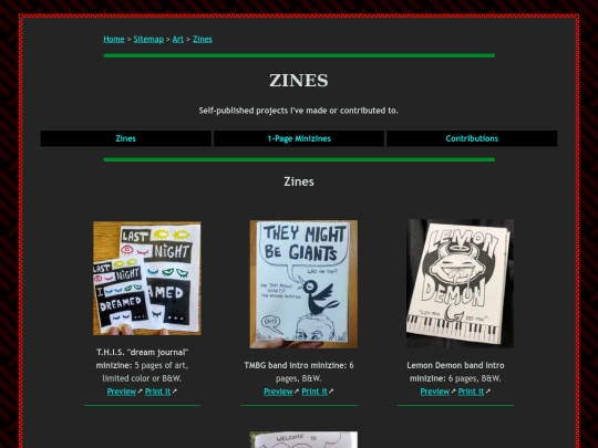 zines screenshot