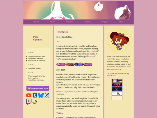 interests screenshot