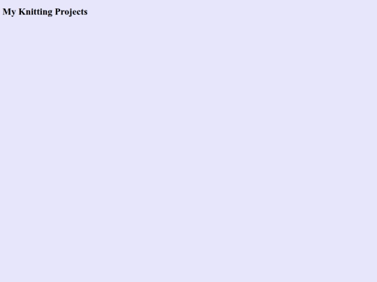 Webpages/knitting screenshot