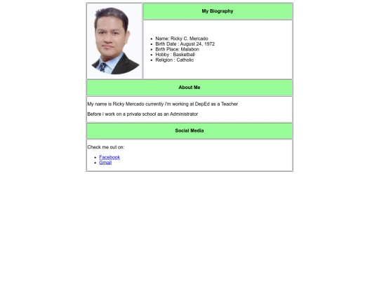 Biography screenshot