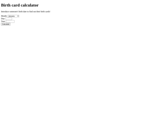 birthcardcalculator screenshot