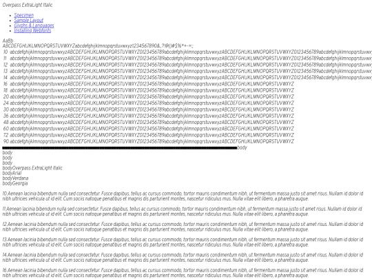 font/overpass-v16-latin_latin-ext-200italic-demo screenshot