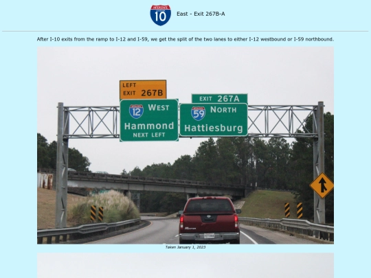 roadsigns/louisiana/i-10/east/exit267 screenshot