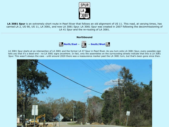 roadsigns/louisiana/la3081/spur screenshot