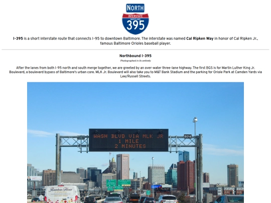 roadsigns/maryland/i-395/north screenshot