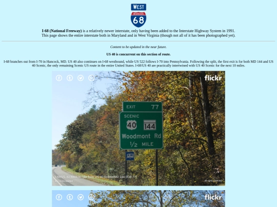 roadsigns/maryland/i-68/west screenshot