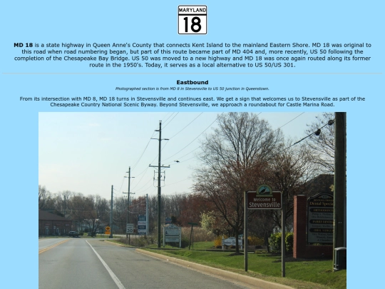 roadsigns/maryland/md18/east screenshot