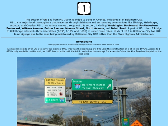 roadsigns/maryland/us-1/north/3 screenshot