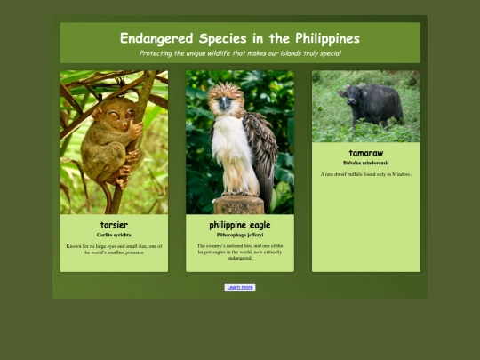 WebsitePlan/endangered screenshot