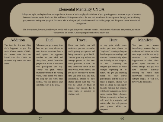 cyoas/elementality screenshot