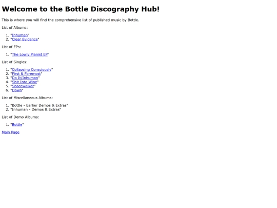 bottlediscography screenshot