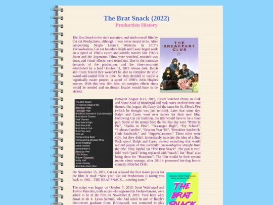 NarrativeFilms/bratsnack/productionhistory screenshot