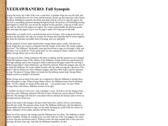NarrativeFilms/yeehawbanero/yeehawbanerosynopsis screenshot