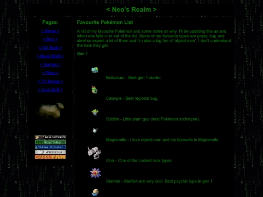 favouritepokemonlist screenshot