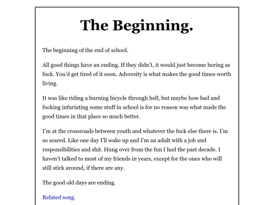 blog/beginning screenshot