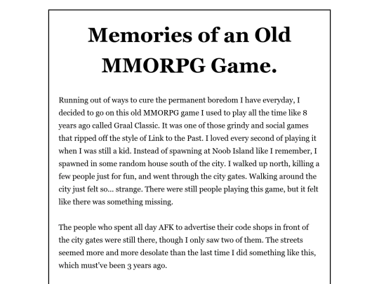 blog/memories screenshot