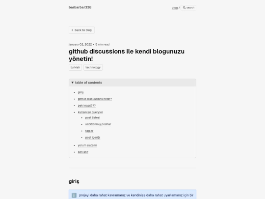 blog/04-github-discussions-ile-kendi-blogunuzu-yonetin screenshot