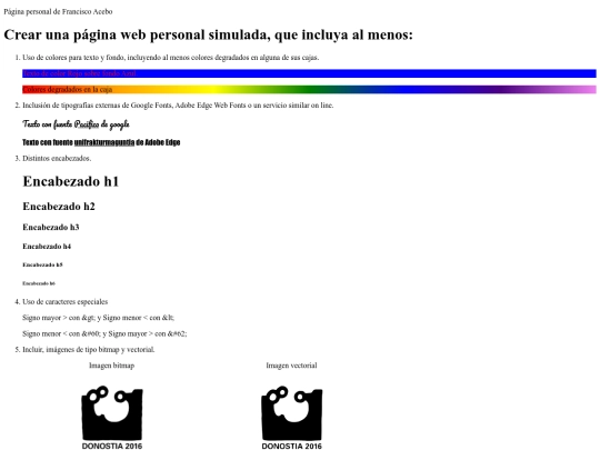 Pagína Personal screenshot