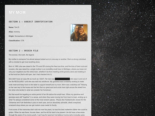 aboutpages/mymom screenshot