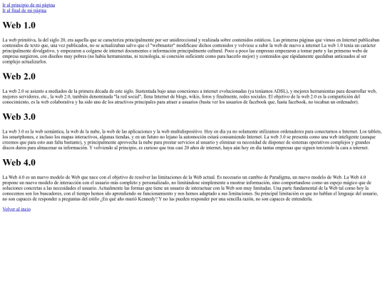 Evolución de la Web screenshot