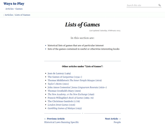 articles/lists screenshot