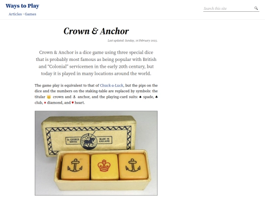 games/crown-and-anchor screenshot