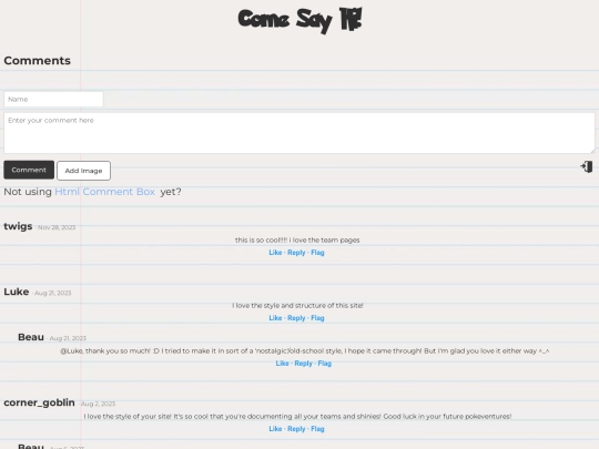 guestbook screenshot