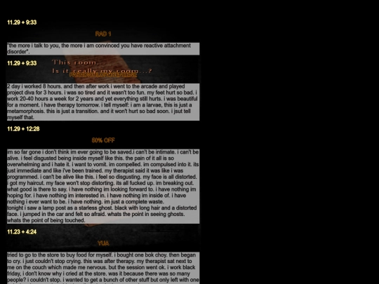 diarypagesnov screenshot