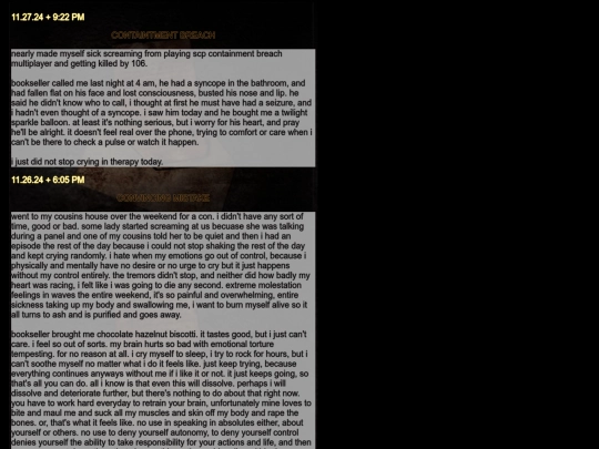 diarypagesnov24 screenshot