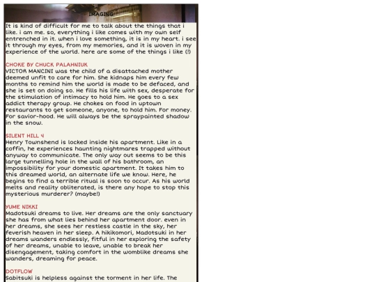 interests screenshot