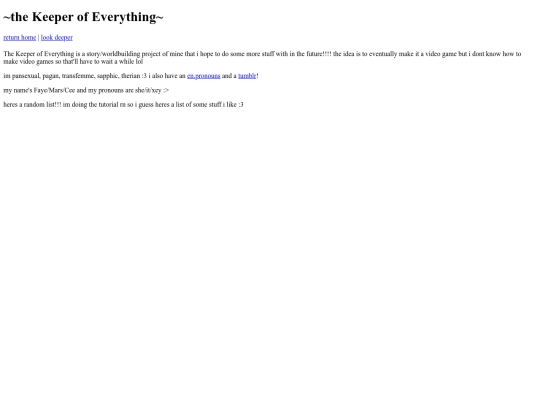 keeper of everything/koearchive screenshot