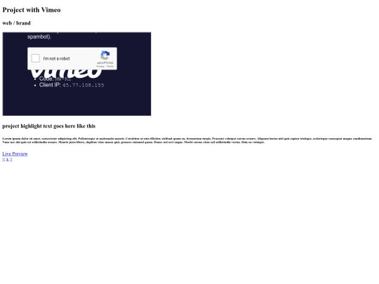 projects/project-vimeo screenshot