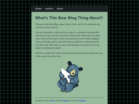 blog/about screenshot