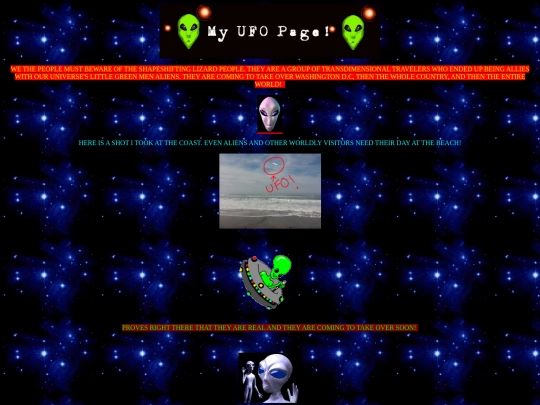 My UFO Page screenshot