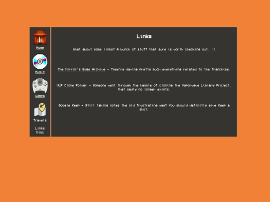 links screenshot