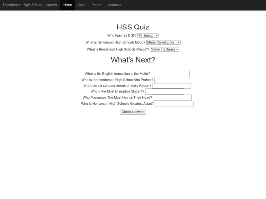 Quiz screenshot