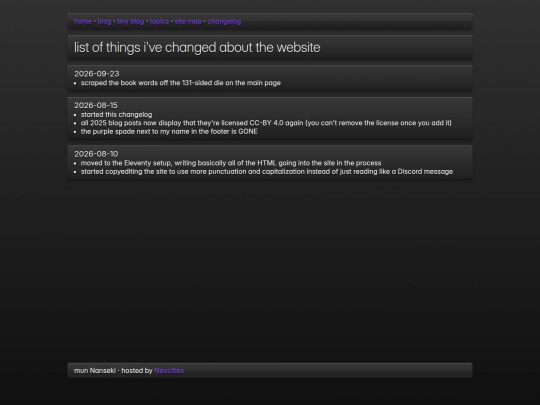 changelog screenshot