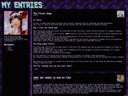 Blog screenshot