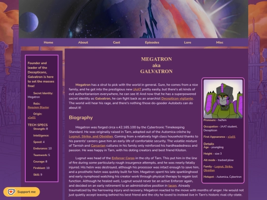 cast/megatron screenshot