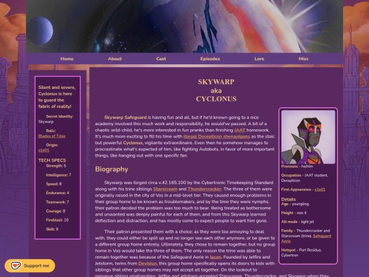 cast/skywarp screenshot
