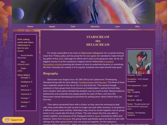 cast/starscream screenshot