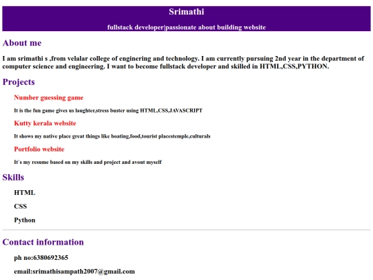 myresume screenshot