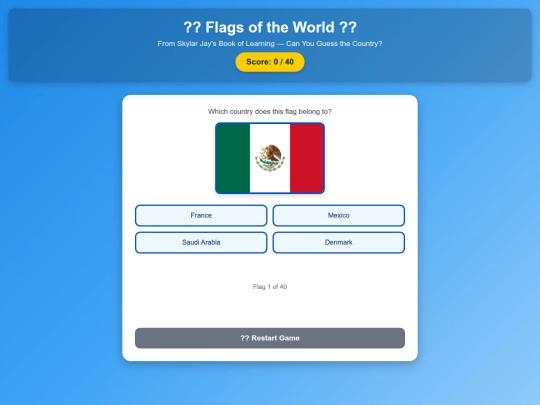 Flags screenshot