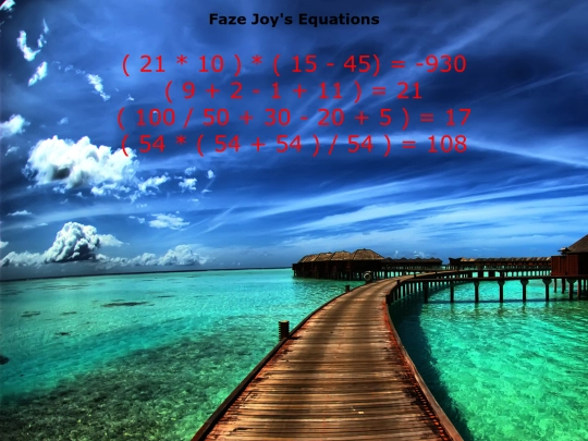 Equations screenshot